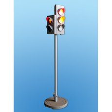 Электрифицированная модель транспортного и пешеходного светофоров на стойке и основании