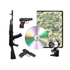 Интерактивный беспроводной лазерный стрелковый тренажер "Штурмовик 1.03" (программное обеспечение, массогабаритные макеты оружия АК, ПМ, ПЯ)