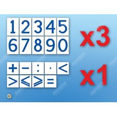 Комплект магнитов (демонстрационных) для школьной доски "Цифры и знаки"