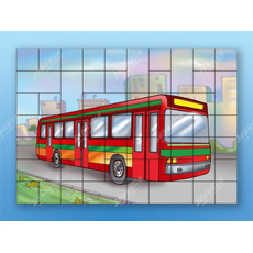Магнитный пазл "Автобус"