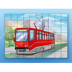 Магнитный пазл "Трамвай"