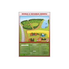 Магнитно-маркерная доска "Лесные и торфяные пожары" + комплект тематических магнитов КМ-30