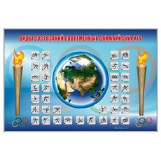 Магнитно-маркерная доска "Олимпийские виды спорта" с комплектом тематических магнитов