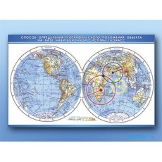 Магнитно-маркерная доска "Способ определения географического положения объекта на базе навигационной системы ГЛОНАСС" + комплект тематических магнитов КМ-29