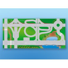 Настольно-напольная игра (магнитно-маркерный макет) "Азбука дорог" с комплектом тематических магнитов