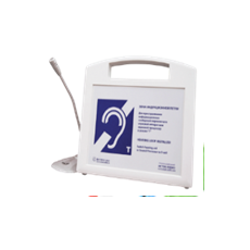 Портативная информационная индукционная система "Исток" А2 со встроенными в корпус гнездом для карт SD и MMC и встроенным плеером для проигрывания предварительно записанных сообщений и аудиовыходом.