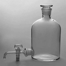 Склянка-аспиратор с краном и пришлифованной пробкой 5000 мл (бутыль Вульфа), уп.2 /6 шт