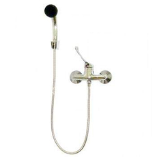 Смеситель настенный локтевой с душевой лейкой.