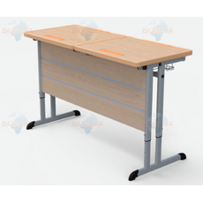 Стол ученический двухместный на плоскоовальной трубе