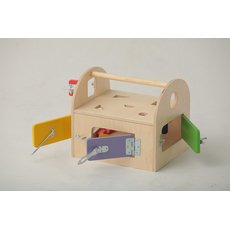 Тактильно-развивающий комплекс "Ларец с  дверцами и замочками-3"