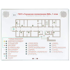 Тактильно-звуковая мнемосхема 820х620 в комплекте с вертикальной стойкой.