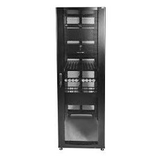 Шкаф серверный ПРОФ напольный 42U (800х1200) дверь перфорированная 2 шт черный в сборе