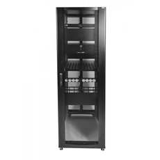 Шкаф серверный ПРОФ напольный 48U (800х1000) дверь перфорированная 2 шт черный в сборе