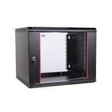 Шкаф телекоммуникационный настенный разборный 9U (600х650) дверь стекло черный