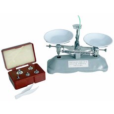 Весы учебные с гирями до 200г.