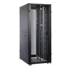 Шкаф серверный ПРОФ напольный 48U (800х1200) дверь перфорированная задние двойные перфорированные черный в сборе