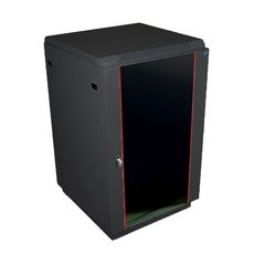 Шкаф телекоммуникационный напольный 27U (600х1000) дверь стекло черный
