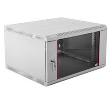 Шкаф телекоммуникационный настенный разборный 6U (600х520) дверь стекло черный