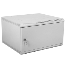 Шкаф телекоммуникационный настенный разборный 6U (600х650) дверь стекло черный