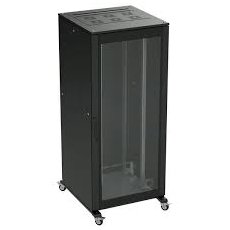 Напольный шкаф 38U 600х1200 двери стекло/сплошная укомпл вводом и загл RAL 9005