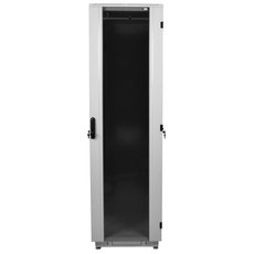Напольный шкаф 47U 600х1200 двери стекло/сплошная укомпл вводом и загл RAL 9005