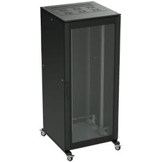 Шкаф напольный 42U 600х800 двери стекло/сплошная, укомплектован вводом и заглушками RAL 9005