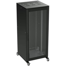 Шкаф напольный 42U 800х800 двери стекло/сплошная, укомплектован вводом и заглушками RAL 9005