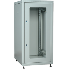 Шкаф LINEA E 18U 600х600мм двери 2шт стекло и металл серый