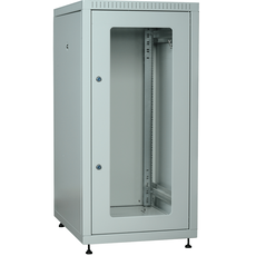 Шкаф LINEA E 24U 600х600мм двери 2шт стекло и металл черный