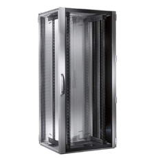 Шкаф LINEA E 33U 600х600мм двери 2шт стекло и металл черный