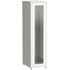 Шкаф LINEA E 42U 600х600мм двери 2шт стекло и металл серый