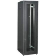Шкаф LINEA E 42U 600х800мм двери 2шт стекло и металл черный