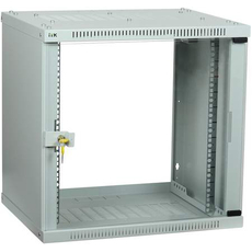 Шкаф LINEA WE 9U 600x600мм дверь стекло серый