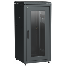 Шкаф сетевой 19 ITK LINEA N 24U 600х800мм стеклянная передняя дверь серый