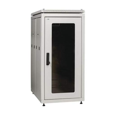 Шкаф сетевой 19 LINEA N 24U 600х1000 мм стеклянная передняя дверь, задняя перфорированная серый