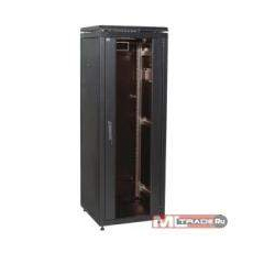 Шкаф сетевой 19дюйм LINEA N 28U 600х1000 мм металлическая передняя дверь черный