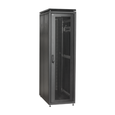 Шкаф сетевой 19дюйм LINEA N 38U 600х1000 мм с L-профилями перфные двери черный