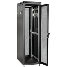 Шкаф сетевой 19дюйм LINEA N 47U 600х1000 мм с L-профилями перфные двери черный