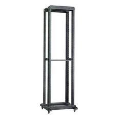 Стойка двухрамная ITK 19 дюймов 47 юнитов 600x600 на роликах черная