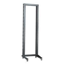 Стойка однорамная 19 32U 600x600 на роликах черная