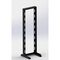 Стойка однорамная 19 32U 600x600 на роликах серая