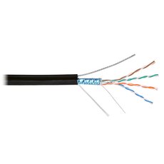 Кабель NIKOLAN F/UTP 4 пары, Кат.5е,  внешний с тросом, PE -60C, 24 AWG, одножильный, 100МГц, черный