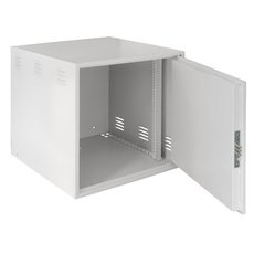 Настенный шкаф с поворотной рамой и полкой 4U серый