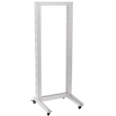 Стойка 19дюйм однорамная 37U 600x600 на роликах серая