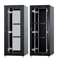 Шкаф напольный 19дюйм 18U 896х800х800мм (ВхШхГ)перед и задн двери сталь черный