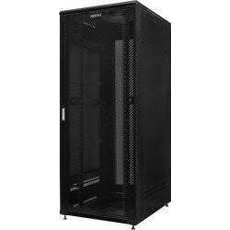 Шкаф напольный 19дюйм 24U 1163х600х1000мм (ВхШхГ) дверь стекл черный