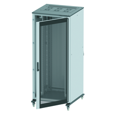 Шкаф напольный 19дюйм 24U 1163х600х1000мм(ВхШхГ)перед и задн двери сталь серый