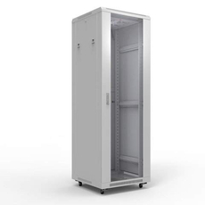 Шкаф напольный 19дюйм 42U 1963х600х600мм (ВхШхГ) дверь стекл черный