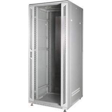 Шкаф напольный 19дюйм 47U 2186х800х1000мм(ВхШхГ)дверь стекл с бок вставк серый