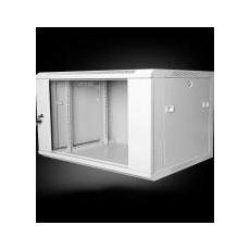 Шкаф настенный 19 дюймовый SJ2 10U 515x600х400 со стеклянной дверью серый